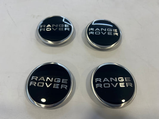 LR089428 Wheel Cover Bright Black Range Rover Badge Genuine Four off